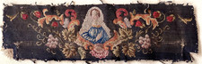 Antique small stitch tapestry back armchair/other, D.  61 x 18 cm