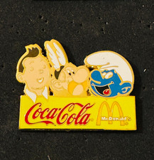 Pin's Comic Tintin Asterix Smurf Coca Mc Donald's