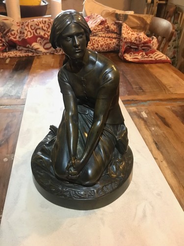 Statue bronze patiné - en,