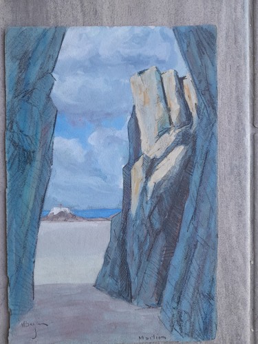 Peinture symboliste grotte - peinture,