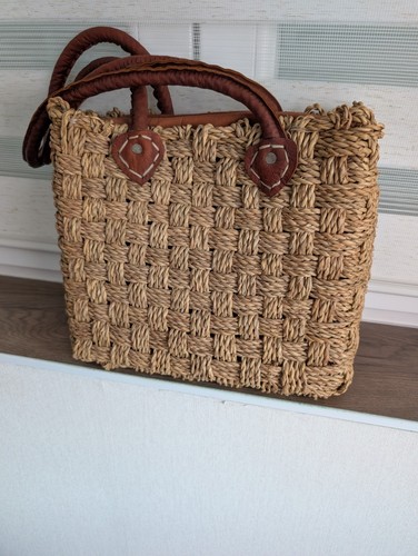 Sac cabas osier tressé - , beige