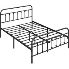 Yaheetech Lit Simple Double en Métal Assemblage Simple pour Petits Espaces Adult