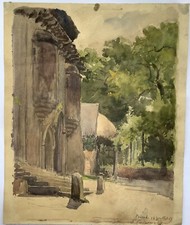 Gorgeous Original 19th Century Landscape Watercolor Painting