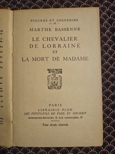 Chevalier lorraine et la - de,