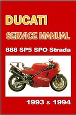 DUCATI Workshop Manual 888 SP5 SPO Strada 1993 & 1994 Maintenance Service Repair