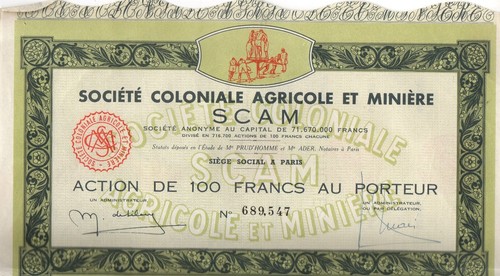 Action société coloniale - société,