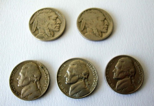 Lot pièces 5 cents - de,
