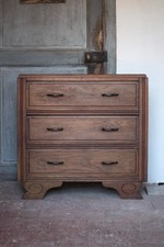 Commode bois 3 tiroirs, meuble de rangement, meuble ancien, art déco