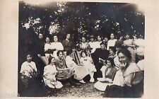BM269 Vintage Photo Card RPPC Group Women Family Lounger Garden