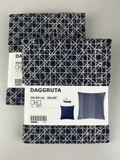 IKEA DAGGRUTA Square 20x20 Pillow Covers Blue/Beige 503.957.87 Set of 2