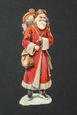 RARE CHROME DECOUPIS 1870-1885 VICTORIAN DIE CUT XMAS CHRISTMAS PERE CHRISTMAS HOTTE