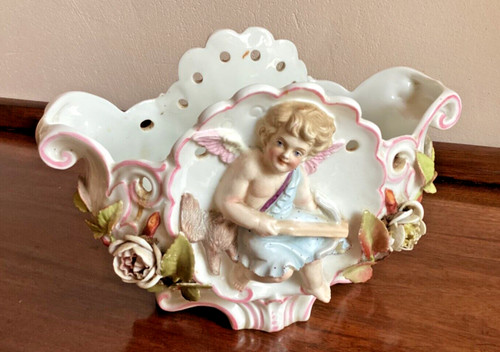Ancien vase jardiniere angelot - ancien,