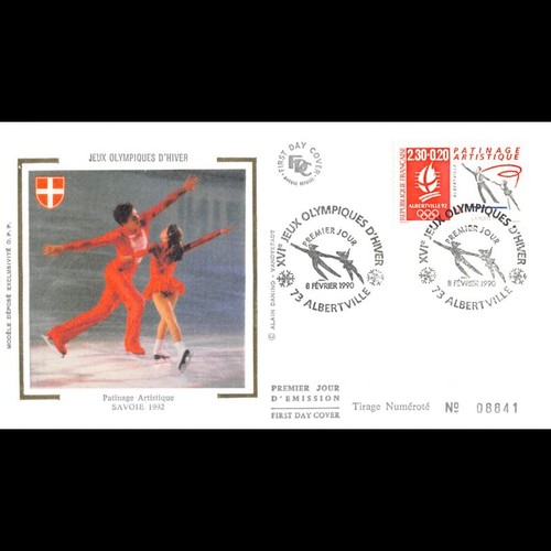 Fdc soie patinage artistique - fdc,