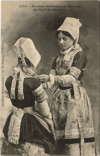 Old postcard wedding - old,