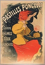 CHERET    Pastilles Poncelet  Lithograph   Poster 1954 special edition