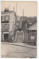 LAON - Aisne - postcard 02 - the staircase of the station - the climbette -.
