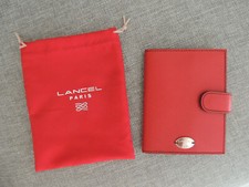 LANCEL NEUF CARNET DE NOTES CUIR ROUGE 10 x 12 cm AVEC SON CARNET INTACT