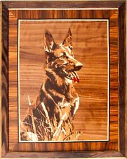 Berger allemand chiot peinture murale animal de compagnie portrait bois placage