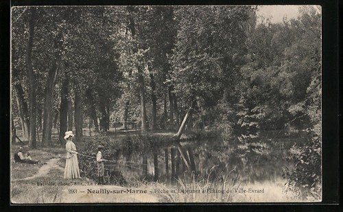 Cpa neuilly sur marne pêche - cpa,