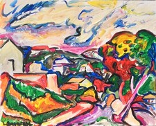 Superbe " Ancienne vue de l'Estaque " signé Savarese dlg Georges Braques.