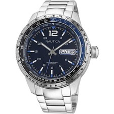 Montre Homme NAUTICA PIER 39 NAPP39F10 Acier Inoxydable Bleu Sub 100mt