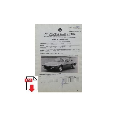 1973 fiat scheda di - x1/9,