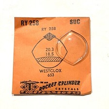 Verre montre SUC RY 258 - WESTCLOX 653 - 20,3x18,5 [NOS] (Watch crystal)