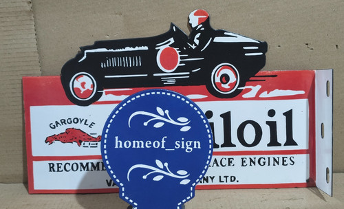 Mobiloil porcelain enamel sign - mobiloil,