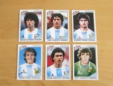 1986 MEXICO 86 ARGENTINE VALDANO BARBAS RUGGERI BORGHI PANINI  VIGNETTES NEUVES 