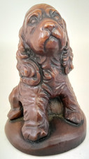 Vintage Richmond Crafts Carved Hard Wood Cocker Spaniel 9cm Figurine A19 B631