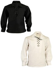 Chemise Ghillie Jacobean Jacobite Des Highlands Écossais Tartan Sporran