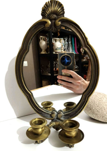 Ancien miroir psyché mural - , 2
