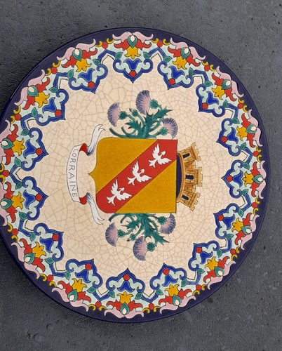 Rare plat longwy émaux - cm,