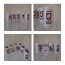 6 miniature porcelain beer cups SPATEN MUNICH Germany GS N111