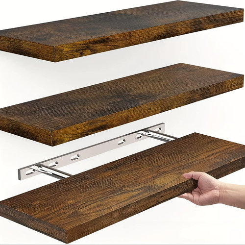 Solid wood wall shelf - wall, floating