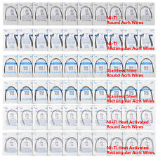 100PCS Dental Orthodontic Arch Wire Niti Stainless Steel Round Rectangular Ovoid