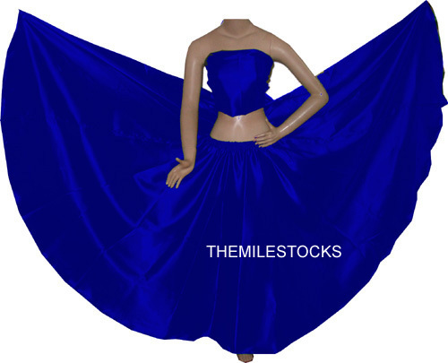 Jupe tms rblue satin - satin, pleine