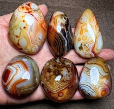 5X Agate Polie Cristaux Roches Pierres Naturelles Minérale De Guérison Gemme