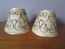 2 Petits abats jours anciens en Papier décor en laiton ? style fer forgé N°3