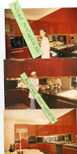 LOT OF 3 PHOTOS IN 1987 OF A FITTED AND EQUIPPED KITCHEN FROM THIS ERA