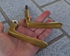 Antique Pair of Door Handles, 8mm Square, Bronze or Brass