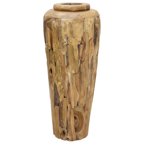 Bois teck solide vase - bois,