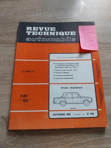 Revue technique fiat - revue, 125