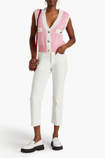 CLAUDIE PIERLOT Paquito Ecru Slim Straight Cropped Jeans UK 8 US 4 FR 36 BNWT