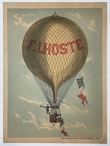 Affiche ancienne montgolfière - affiche,