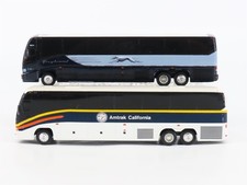 LOT of 2 1:64 Scale Royal Coach & Awesome Diecast Amtrak & Greyhound Buses