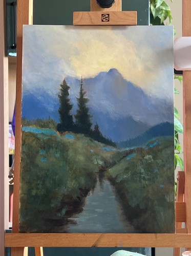Tableau paysage huile - paysage, sur