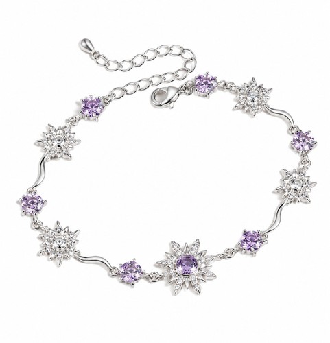 Bracelet argenté fleurs