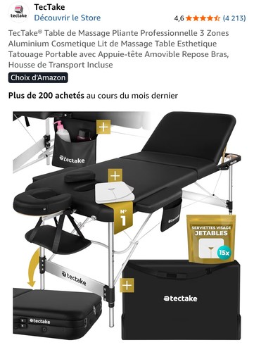 Tectake table massage - table, de