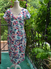 Robe fourreau femme fleuri